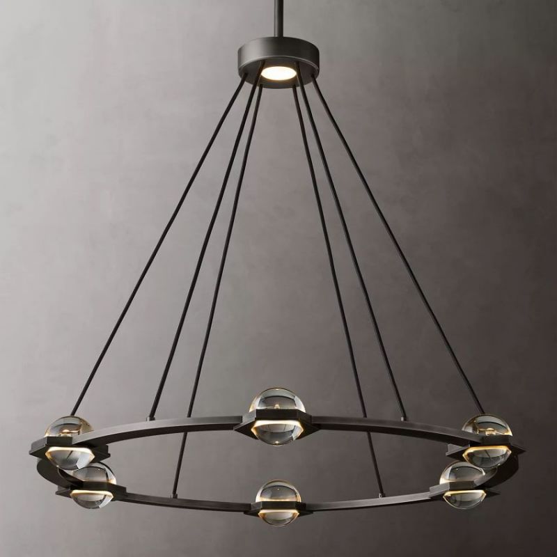 Braelynn Crystal Ball Round Chandelier 36"