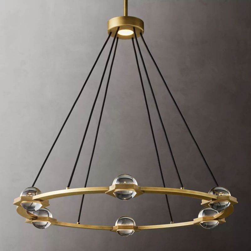 Braelynn Crystal Ball Round Chandelier 36"