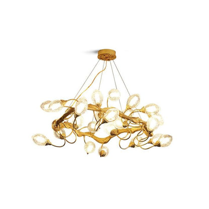 Branch Lotus Brass Chandeliers