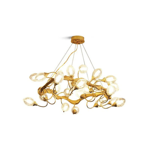 Branch Lotus Brass Chandeliers