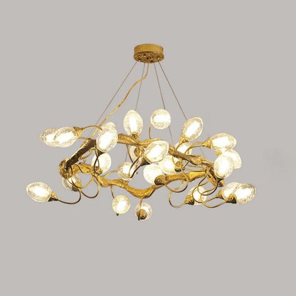 Branch Lotus Brass Chandeliers