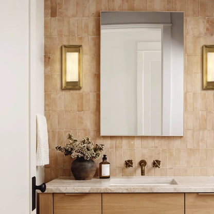 Bravura Alabaster Wall Sconce 15.7H