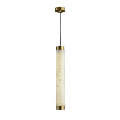 Brushed Brass Alabaster Pendant Lamp – Elegant Ceiling Light