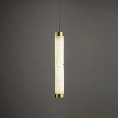 Brushed Brass Alabaster Pendant Lamp – Elegant Ceiling Light