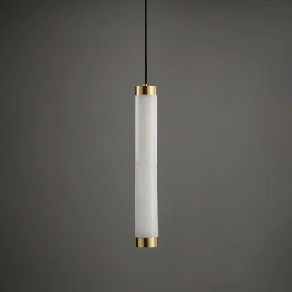 Brushed Brass Alabaster Pendant Lamp – Elegant Ceiling Light