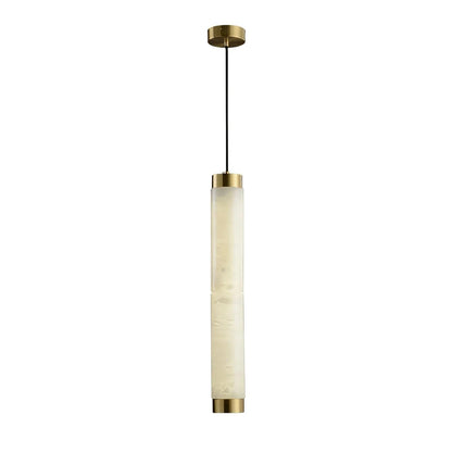 Brushed Brass Alabaster Pendant Lamp – Elegant Ceiling Light