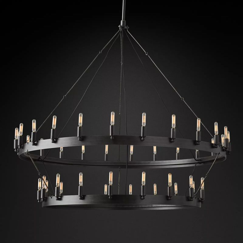 Lalania Vintage Filament 2-Tier Round Chandelier