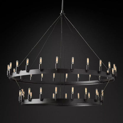 Lalania Vintage Filament 2-Tier Round Chandelier