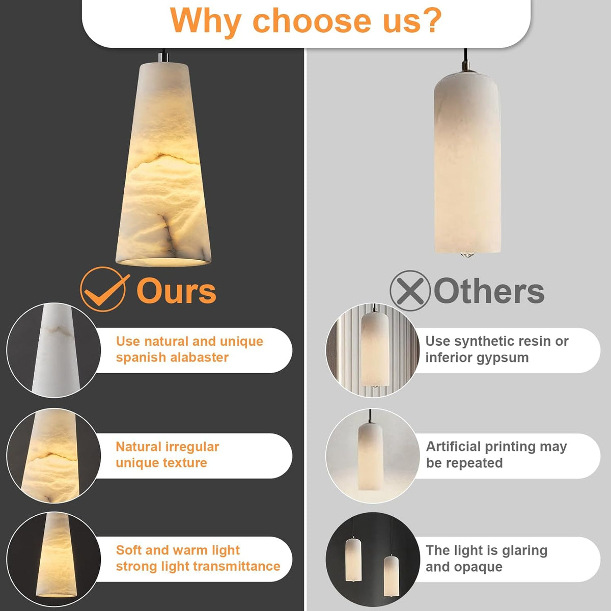 Capus Conical Alabaster Pendant