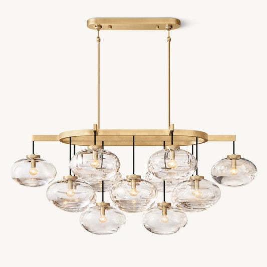 Celeste Clear Glass Linear Chandelier 54"