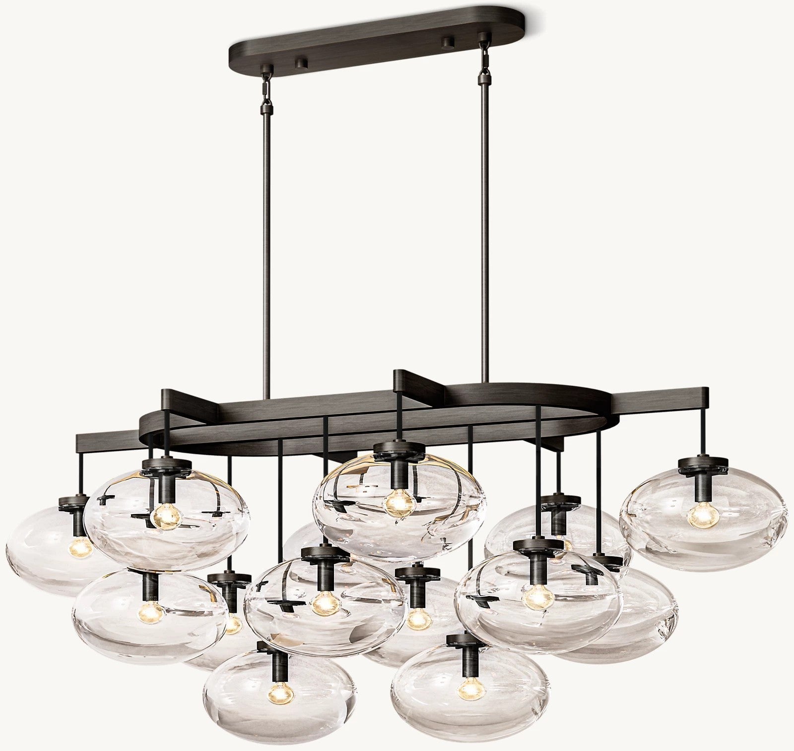 Celeste Clear Glass Linear Chandelier 54"