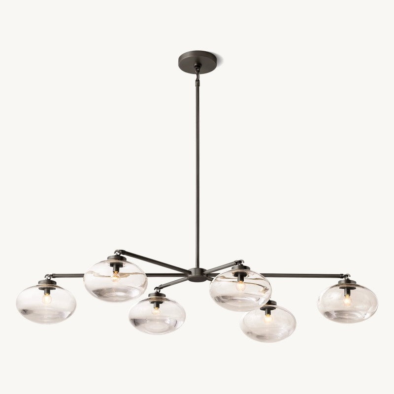 Celeste Clear Glass Mobile Linear Chandelier