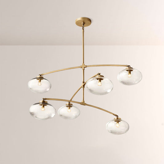 Celeste Clear Glass Mobile Round Chandelier