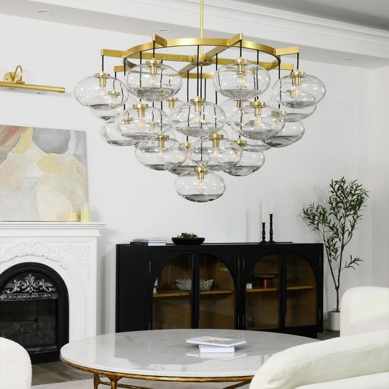 Celeste Clear Glass Round Chandelier 48"