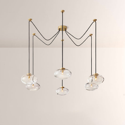 Celeste Clear Glass Suspended Chandelier 84"
