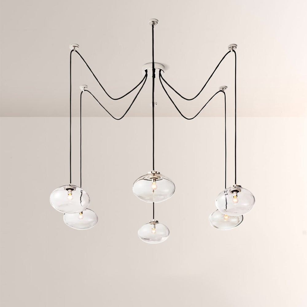 Celeste Clear Glass Suspended Chandelier 84"