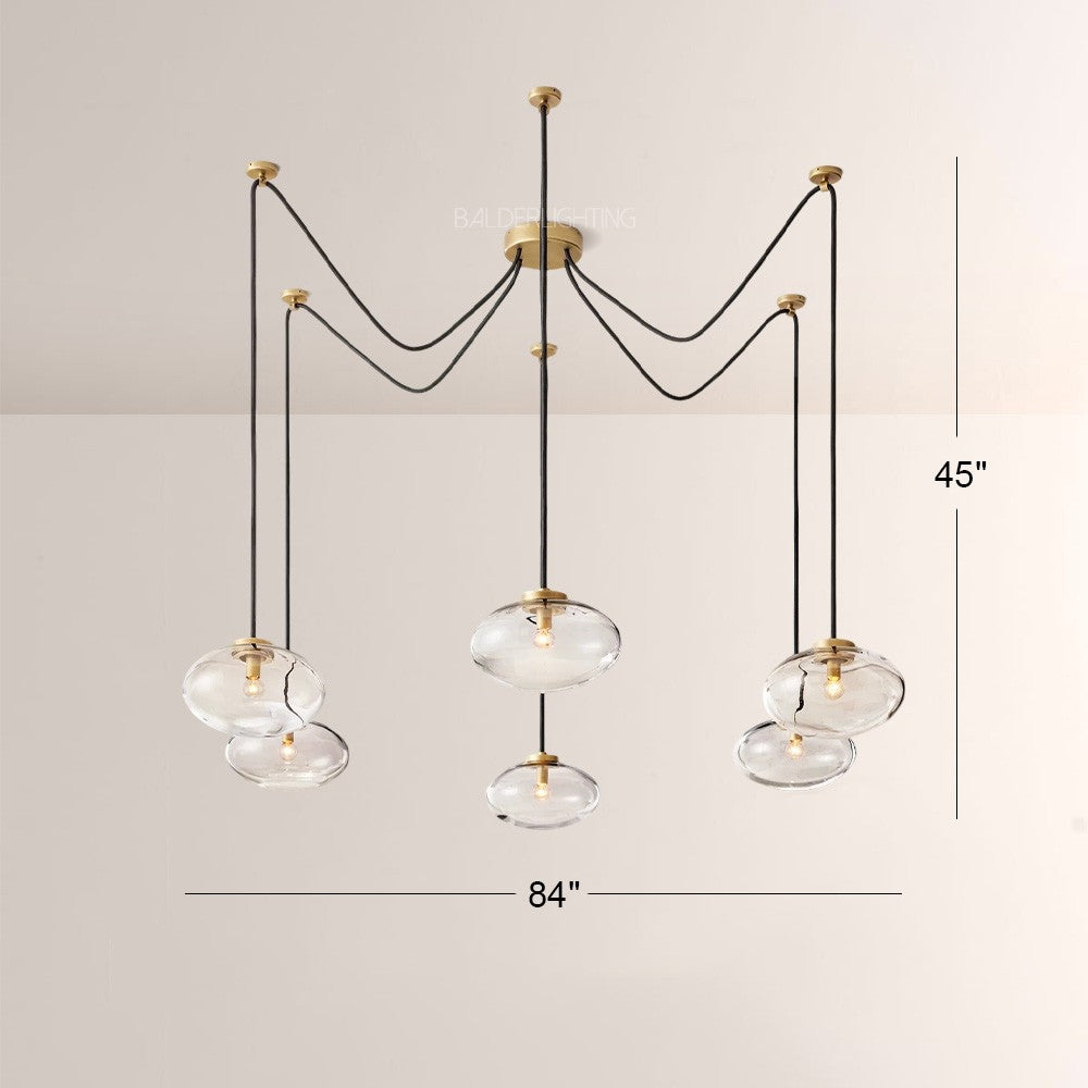 Celeste Clear Glass Suspended Chandelier 84"