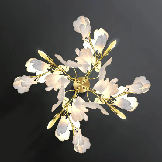 Ceramic Ginkgo Leaf Wall Lamp