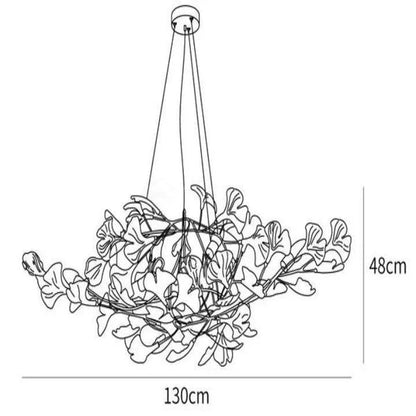 Ceramic Ginkgo Luxury Chandelier Style D