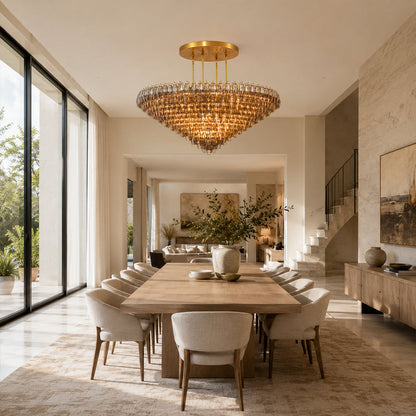 Tharra Smoke Glass Tiered Round Chandelier