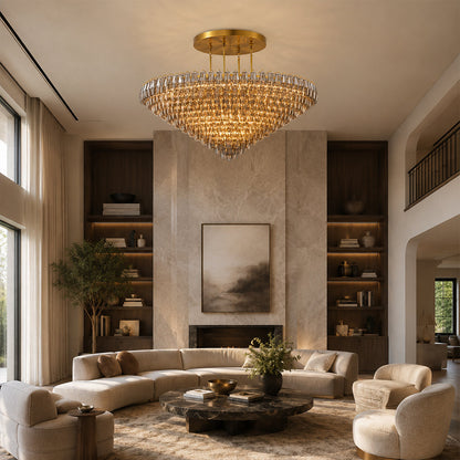 Tharra Smoke Glass Tiered Round Chandelier