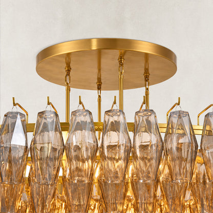 Tharra Smoke Glass Tiered Round Chandelier