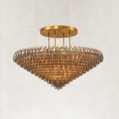Tharra Smoke Glass Tiered Round Chandelier