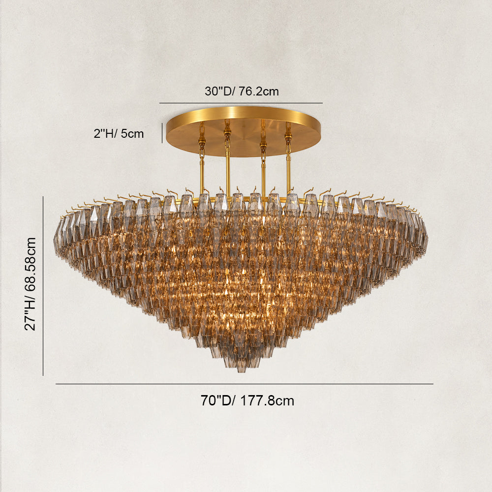 Tharra Smoke Glass Tiered Round Chandelier