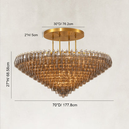 Tharra Smoke Glass Tiered Round Chandelier