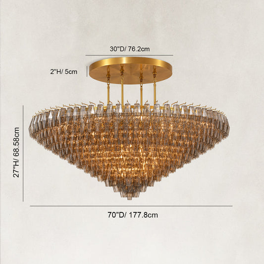 Tharra Smoke Glass Tiered Round Chandelier
