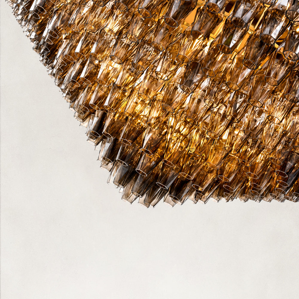 Tharra Smoke Glass Tiered Round Chandelier