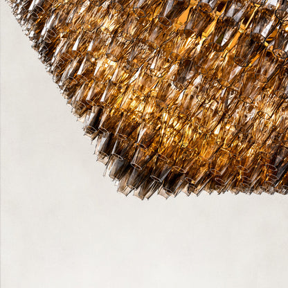Tharra Smoke Glass Tiered Round Chandelier