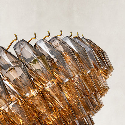Tharra Smoke Glass Tiered Round Chandelier