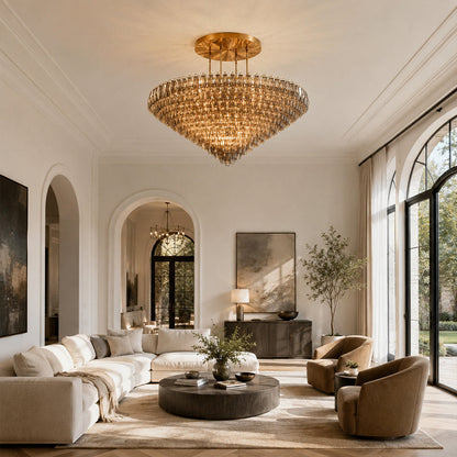 Tharra Smoke Glass Tiered Round Chandelier