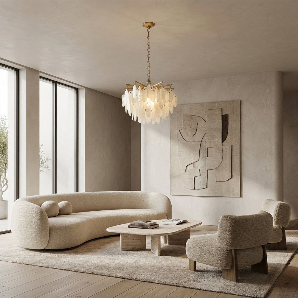 Coisini Ethereal Alabaster Semi-Flush Chandelier 24"D