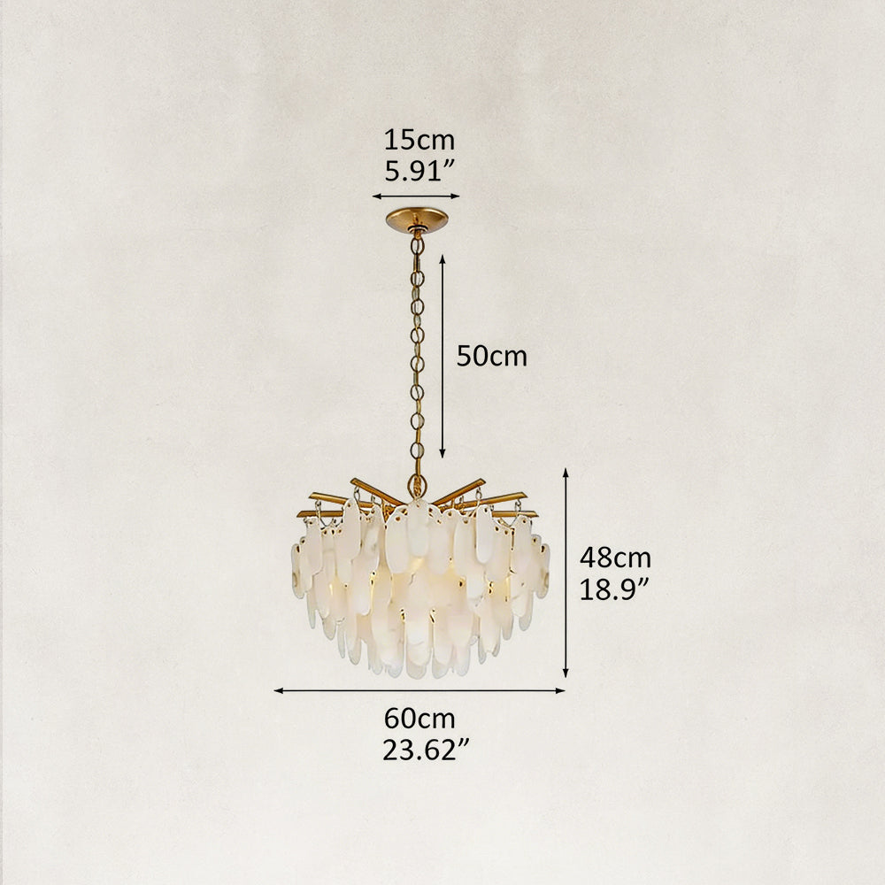 Coisini Ethereal Alabaster Semi-Flush Chandelier 30"D