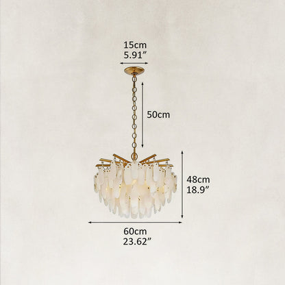 Coisini Ethereal Alabaster Semi-Flush Chandelier 30"D