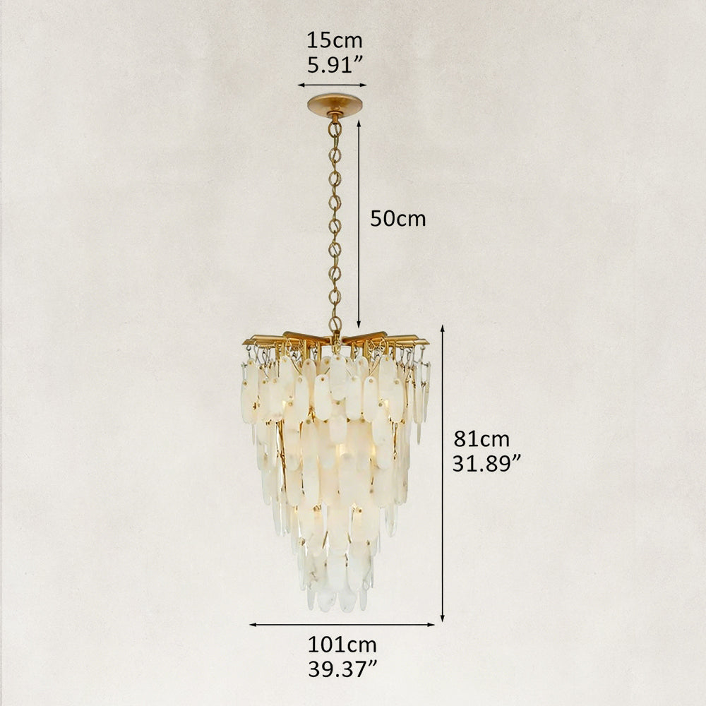 Coisini Ethereal Alabaster Semi-Flush Chandelier 32"H