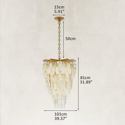 Coisini Ethereal Alabaster Semi-Flush Chandelier 32"H