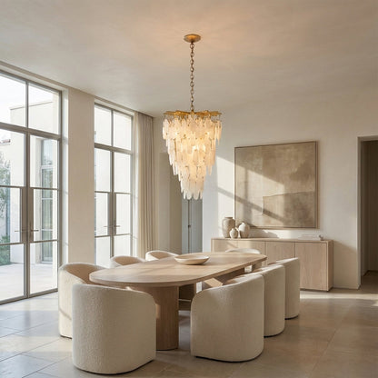 Coisini Ethereal Alabaster Semi-Flush Chandelier 32"H