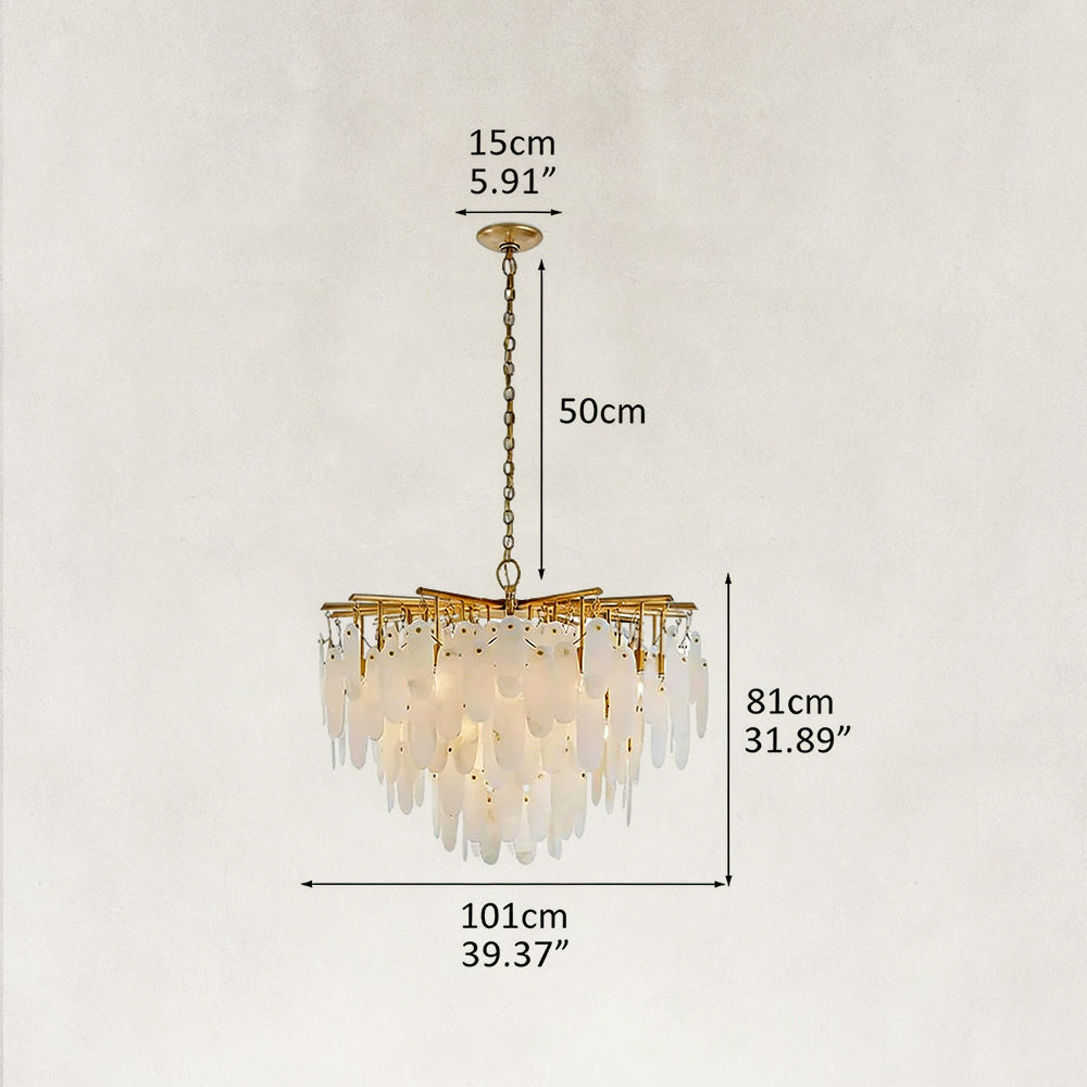 Coisini Ethereal Alabaster Semi-Flush Chandelier 40"D