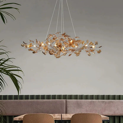 Colorful Glass Ceramic Leaf Chandelier