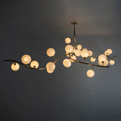 Contemporary Hand-blown Glass Globes Branch Chandelier