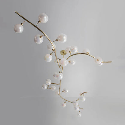 Contemporary Hand-blown Glass Globes Branch Chandelier