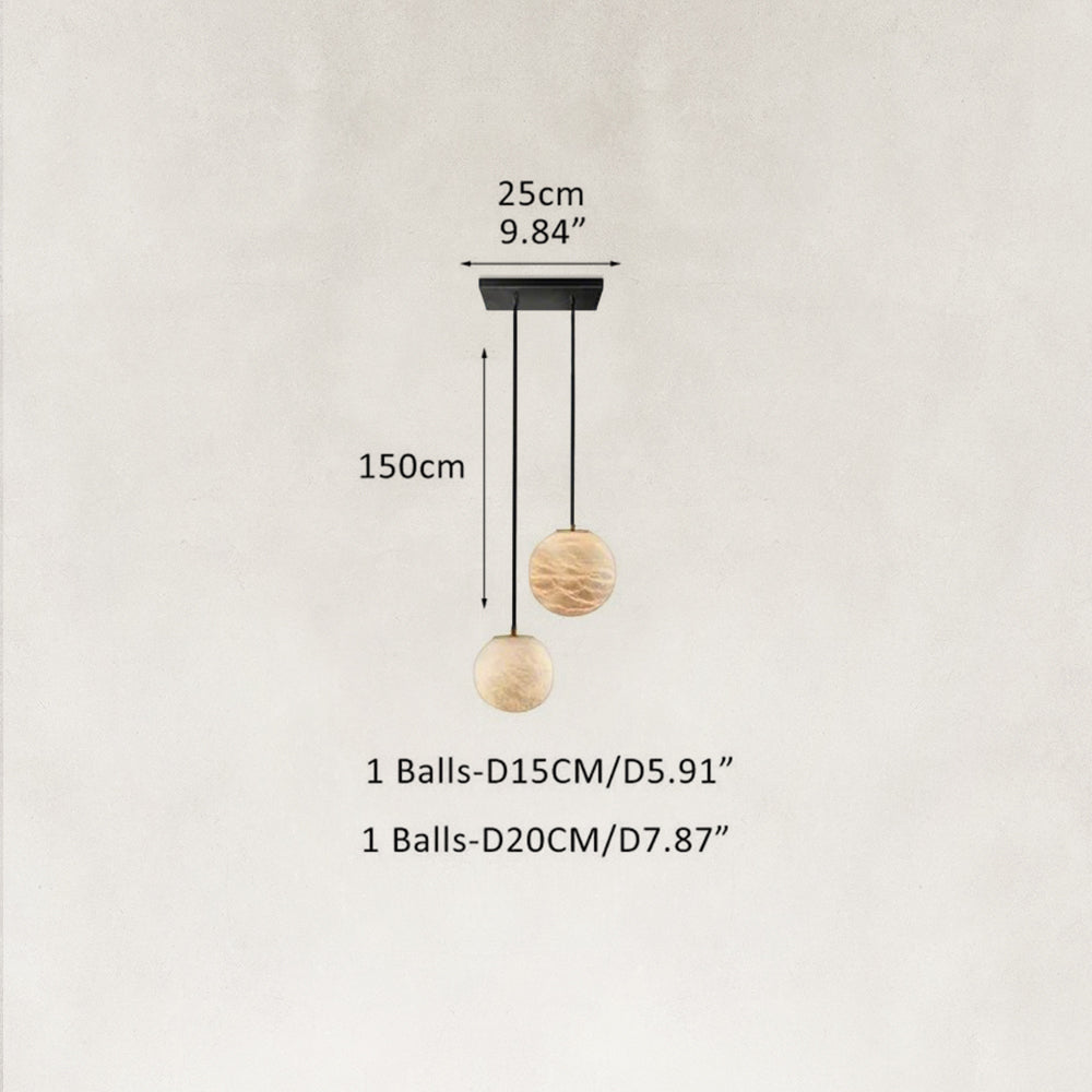 Cove Modern Natural Alabaster Double Globe Pendant Light 10"W