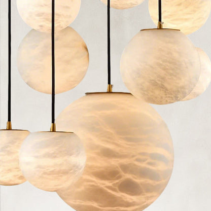 Cove Modern Natural Alabaster Single Globe Pendant Light 6"D