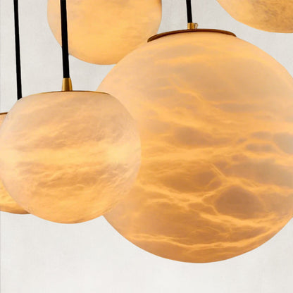 Cove Modern Natural Alabaster Single Globe Pendant Light 6"D
