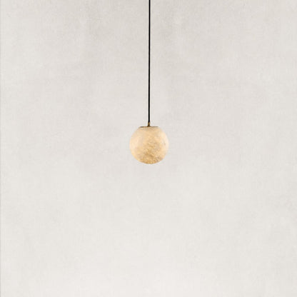 Cove Modern Natural Alabaster Single Globe Pendant Light 6"D