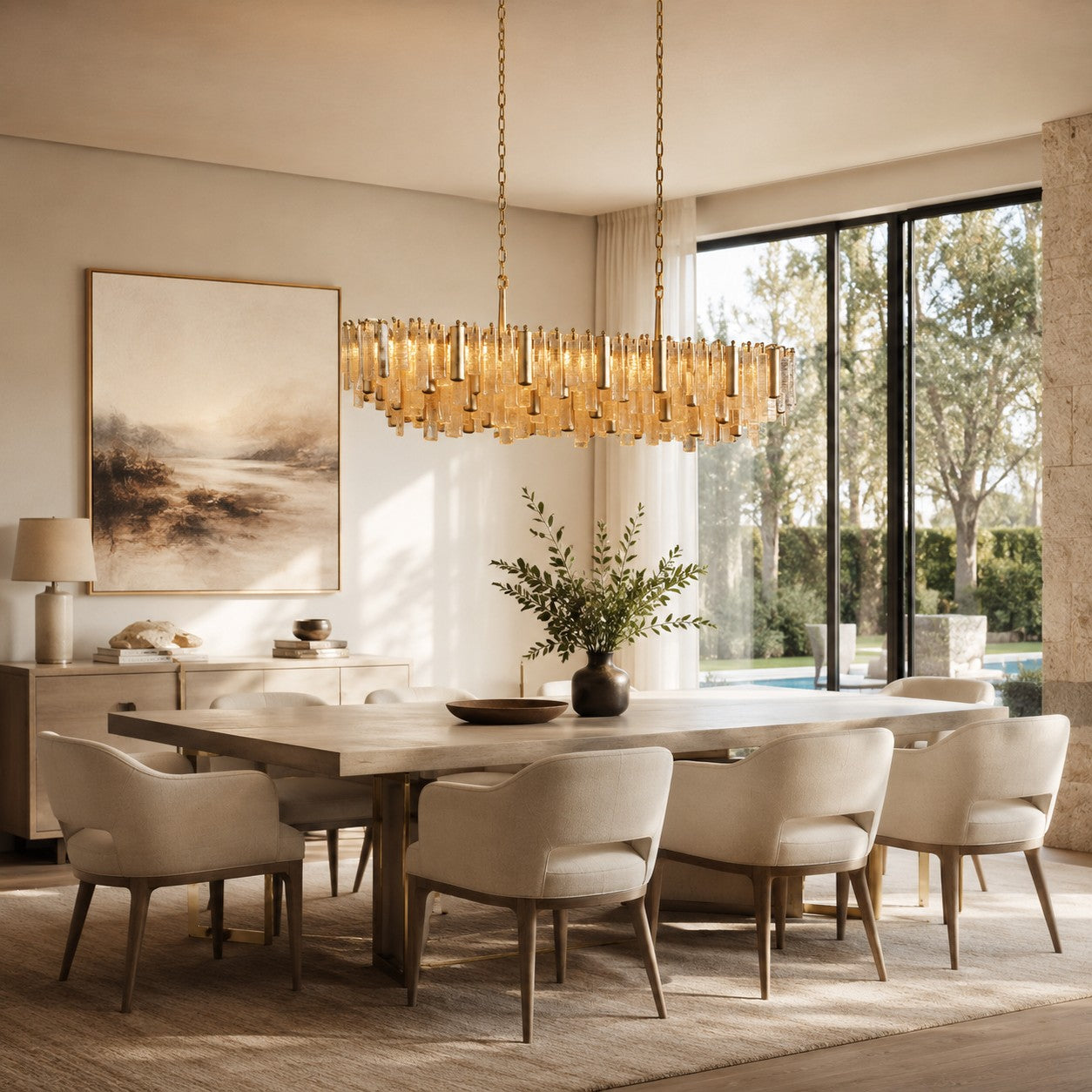Dale Crystal Prism Linear Chandelier