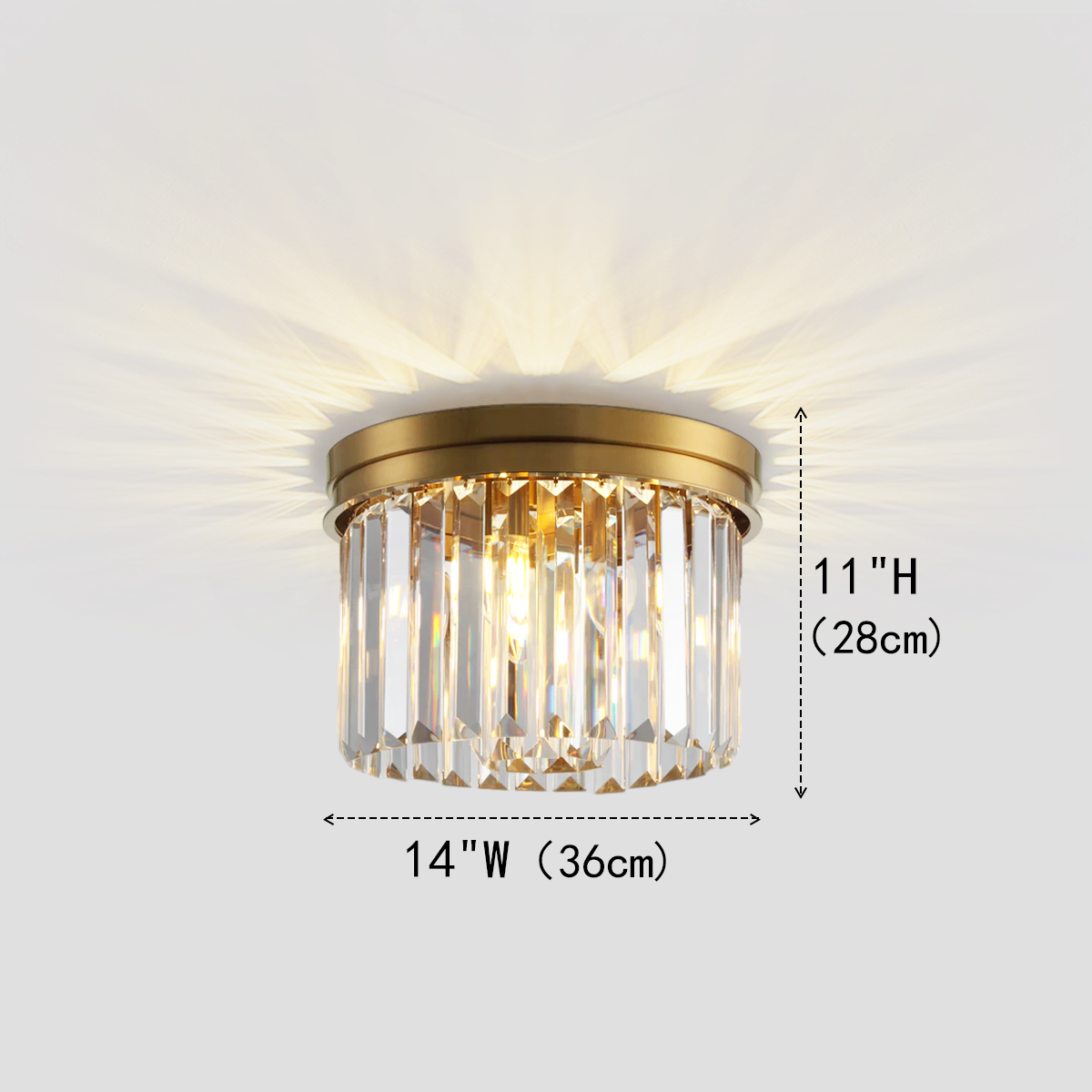 Della 1-Tier Crystal Round Flushmount
